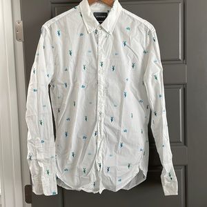 Printed bonobos button down